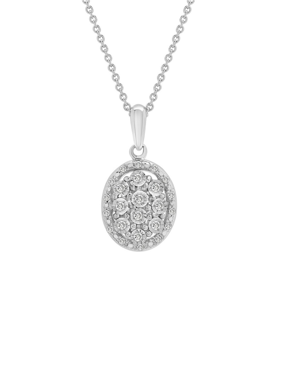 1/10 carat diamond necklace, sterling silver NWT